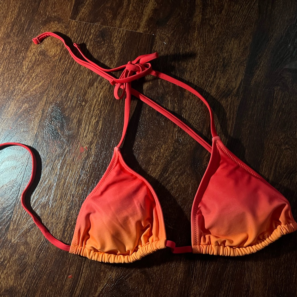Vibrant Red and Orange Bikini Top